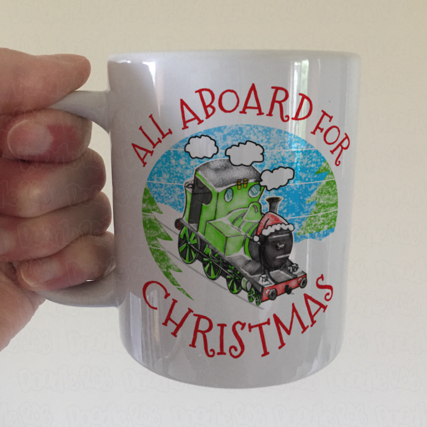 Train Christmas Mug - Steam Locomotive Xmas Mug - Christmas Gift For Boy