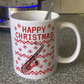 Saxophone Christmas Mug (Ugly Sweater Style) - Saxophonist Mug - Musician Xmas Gift