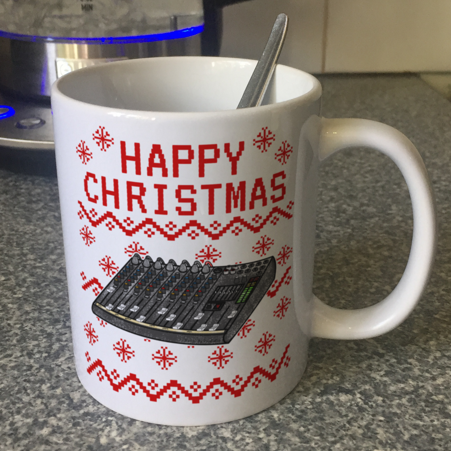 Sound Engineer Christmas Mug (Ugly Sweater Style) - Xmas Gift For Sound Guy - Church Sound Team Gift