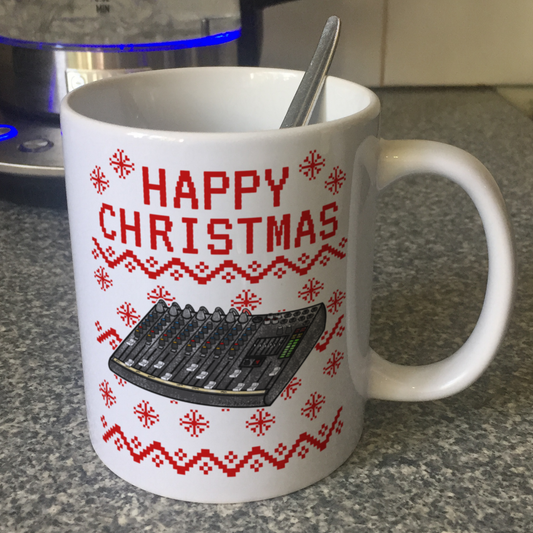 Sound Engineer Christmas Mug (Ugly Sweater Style) - Xmas Gift For Sound Guy - Church Sound Team Gift