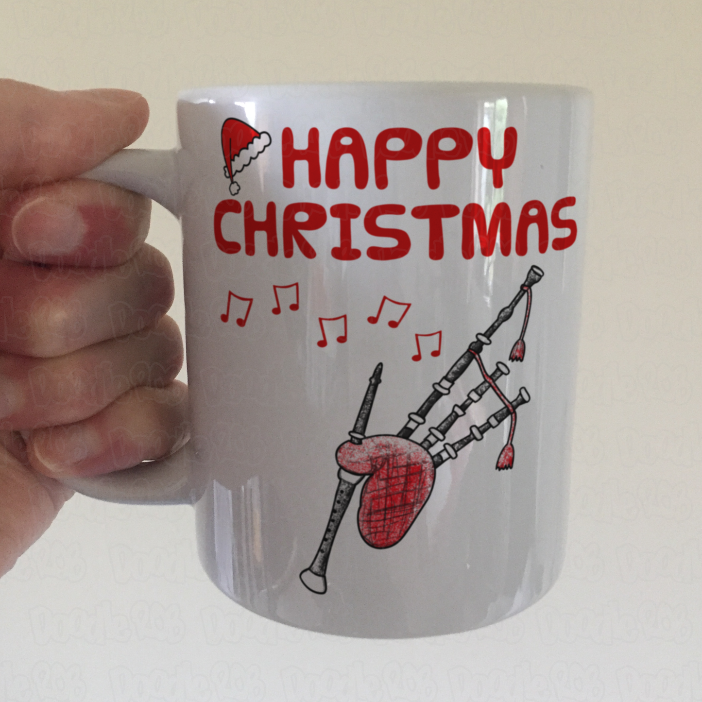 Bagpipes Christmas Mug - Xmas Gift For Piper - Scottish Musician Christmas Gift