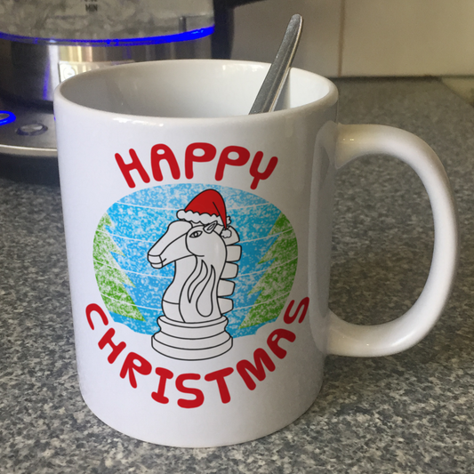 Chess Christmas Mug - Chess Knight Mug - Xmas Gift For Chess Player