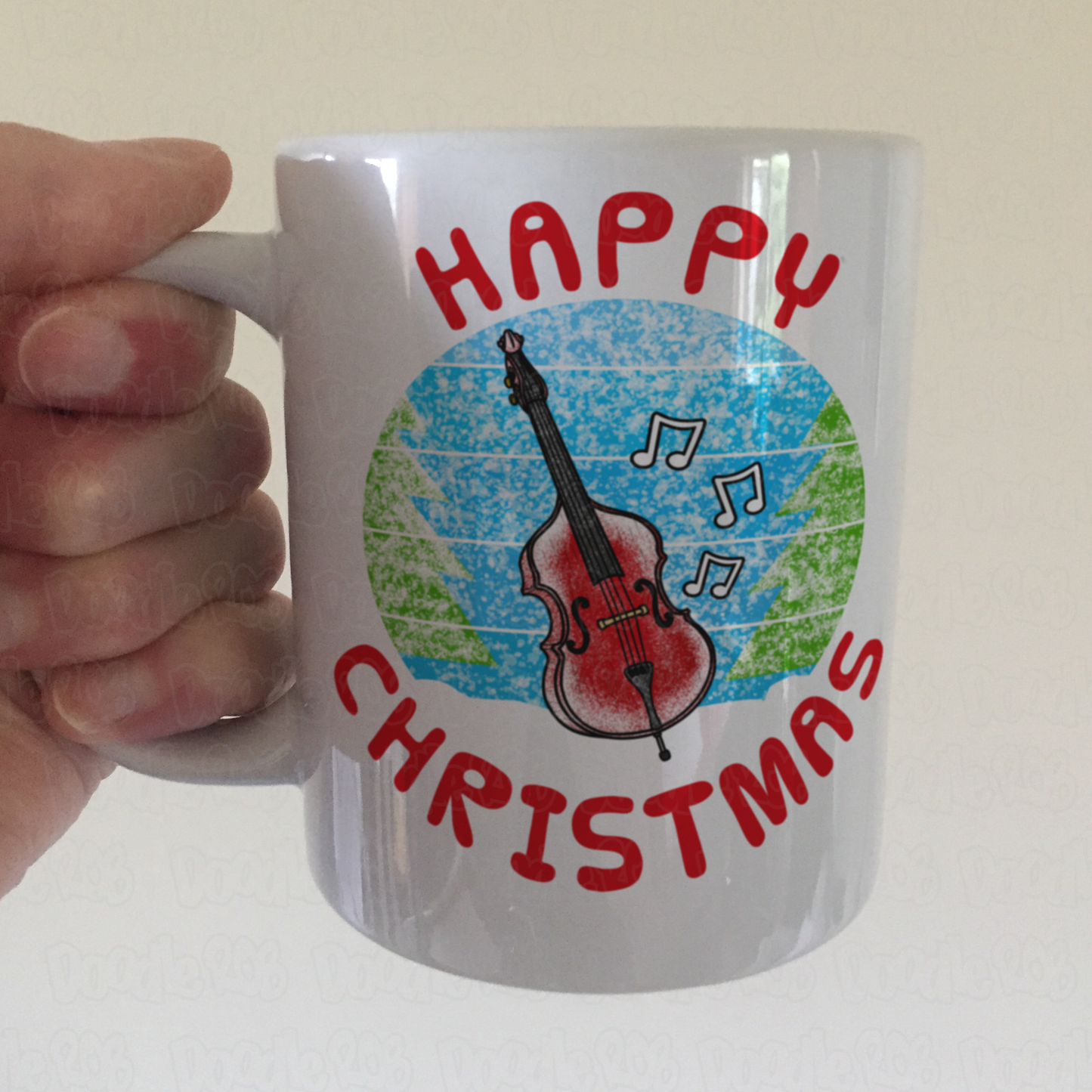 Double Bass Christmas Mug - Xmas Gift For Bassist - Jazz Musician Christmas Gift