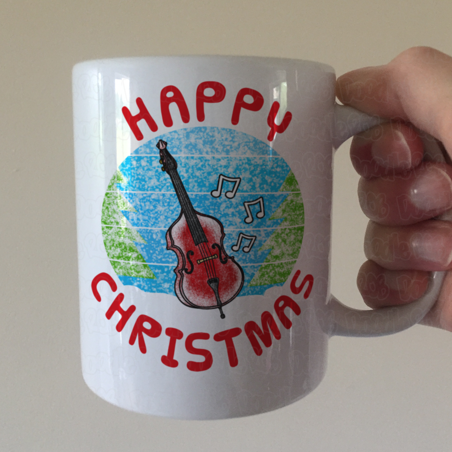 Double Bass Christmas Mug - Xmas Gift For Bassist - Jazz Musician Christmas Gift