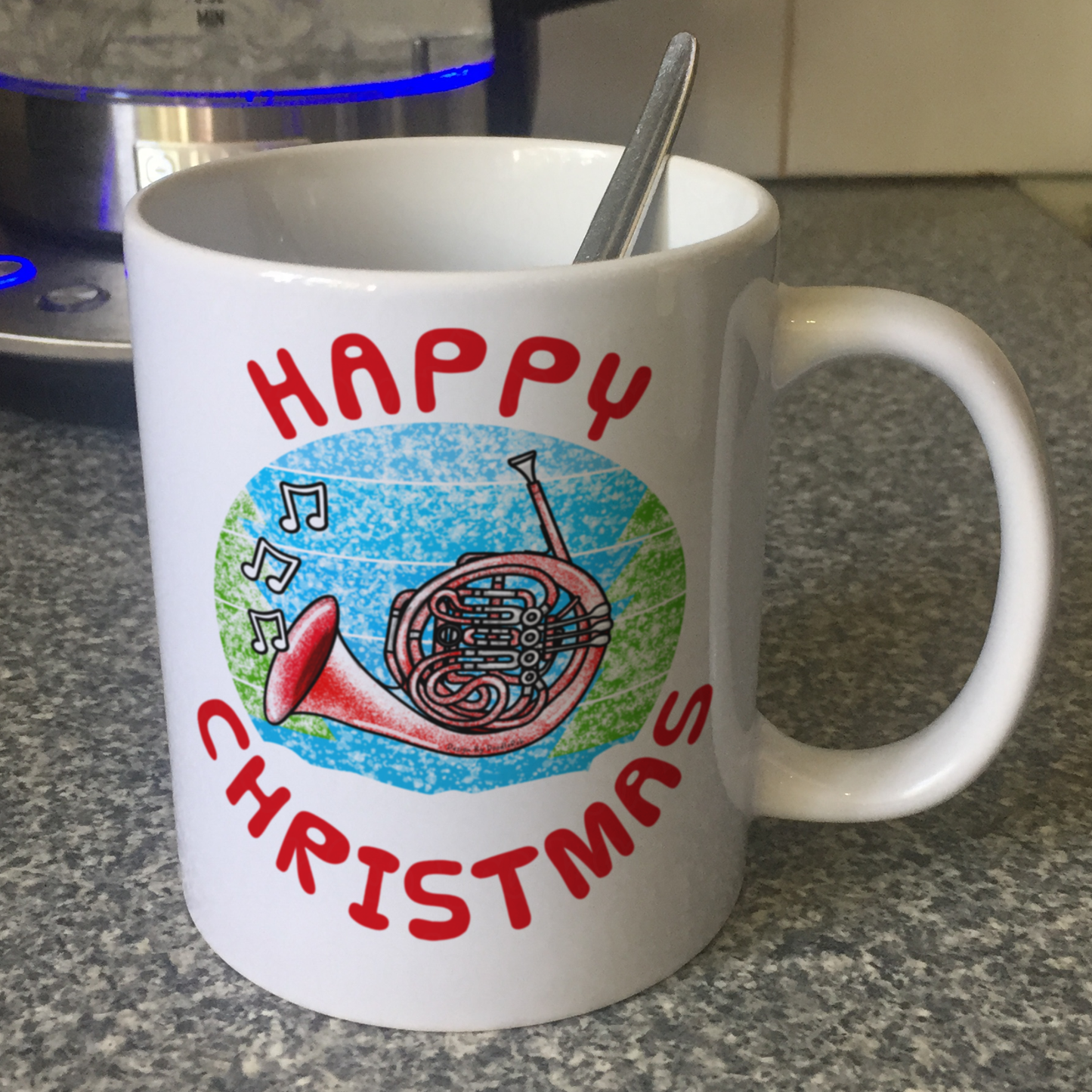 French Horn Christmas Mug - Horn Player Mug - Brass Teacher Xmas Gift