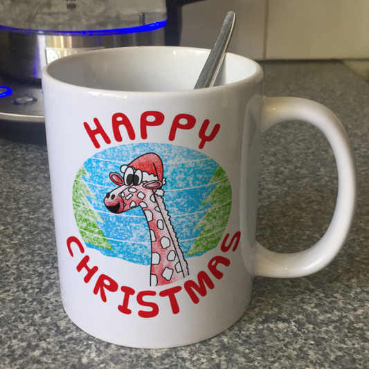 Giraffe Christmas Mug - Wildlife Xmas Mug - Christmas Gift For Animal Lover