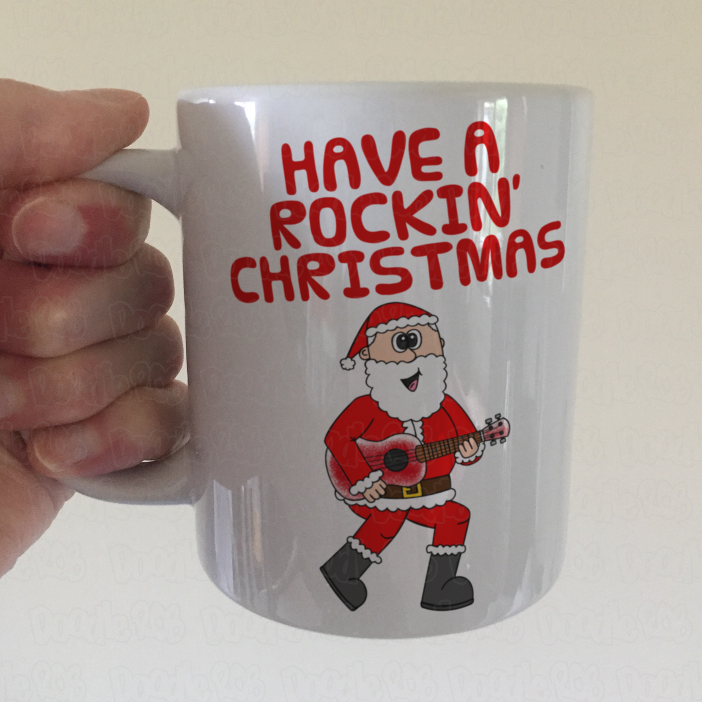 Ukulele Christmas Mug - Santa Playing Ukulele - Uke Player Xmas Gift