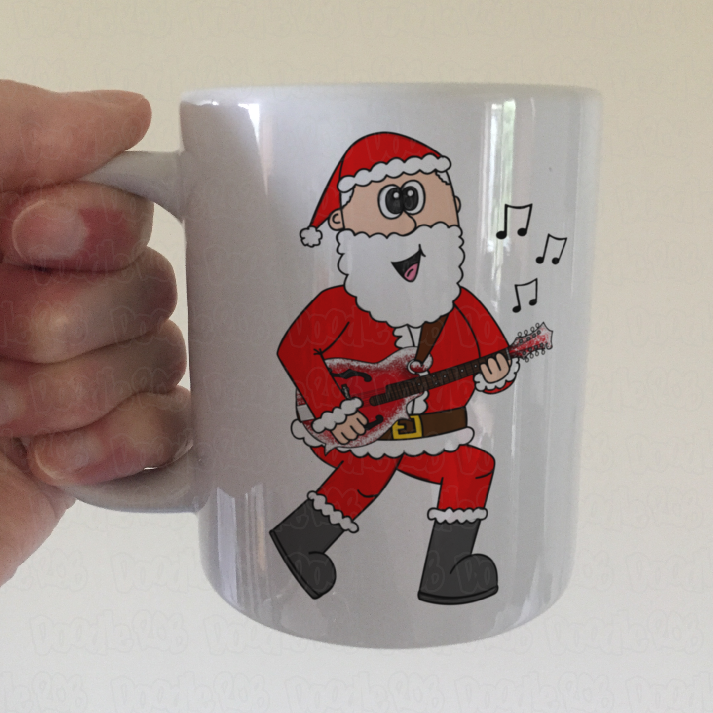 Mandolin Christmas Mug - Santa Playing Mandolin - Mandolinist Xmas Gift - Folk Musician Mug