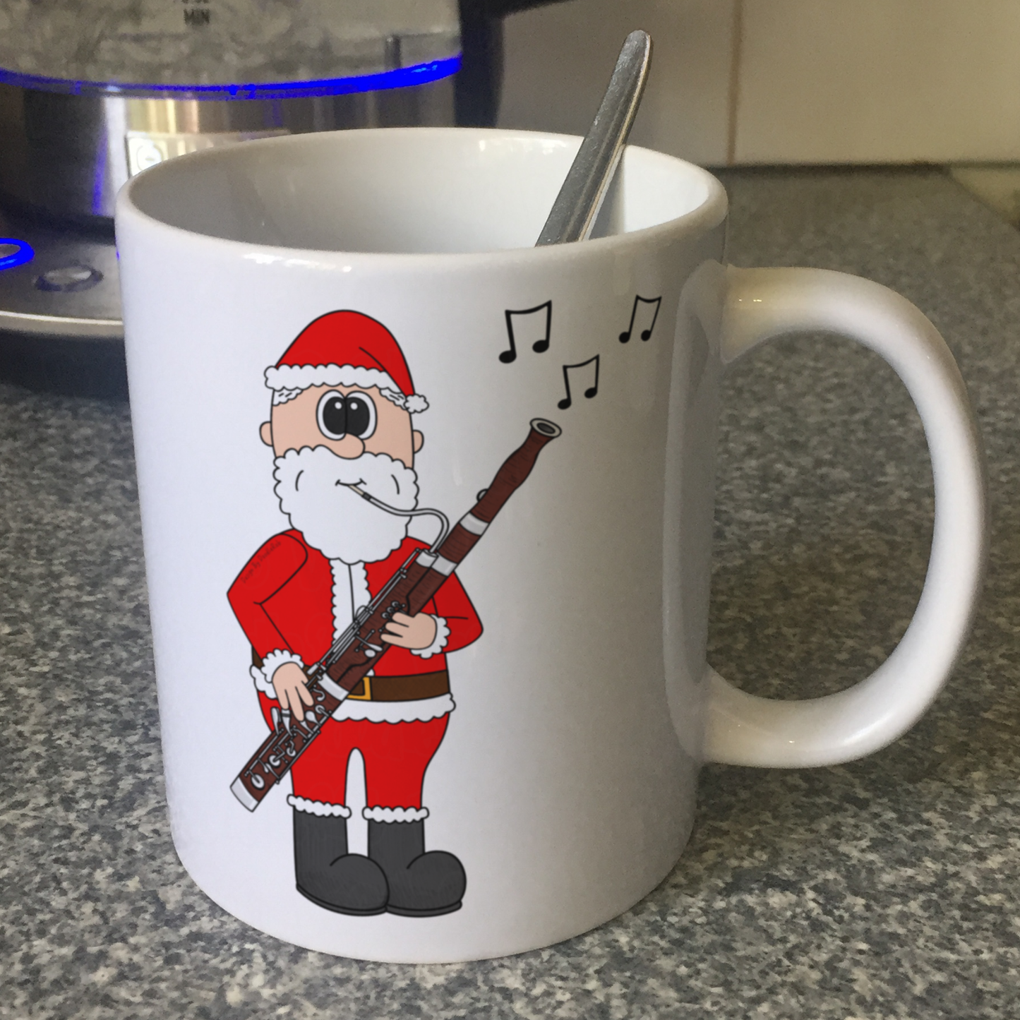 Bassoon Christmas Mug - Santa Playing Bassoon - Gift For Bassoonist - Woodwind Musician Xmas Gift