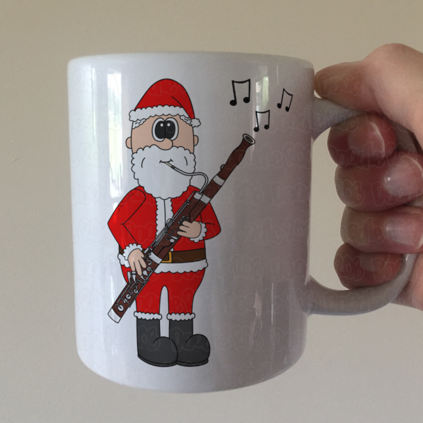Bassoon Christmas Mug - Santa Playing Bassoon - Gift For Bassoonist - Woodwind Musician Xmas Gift