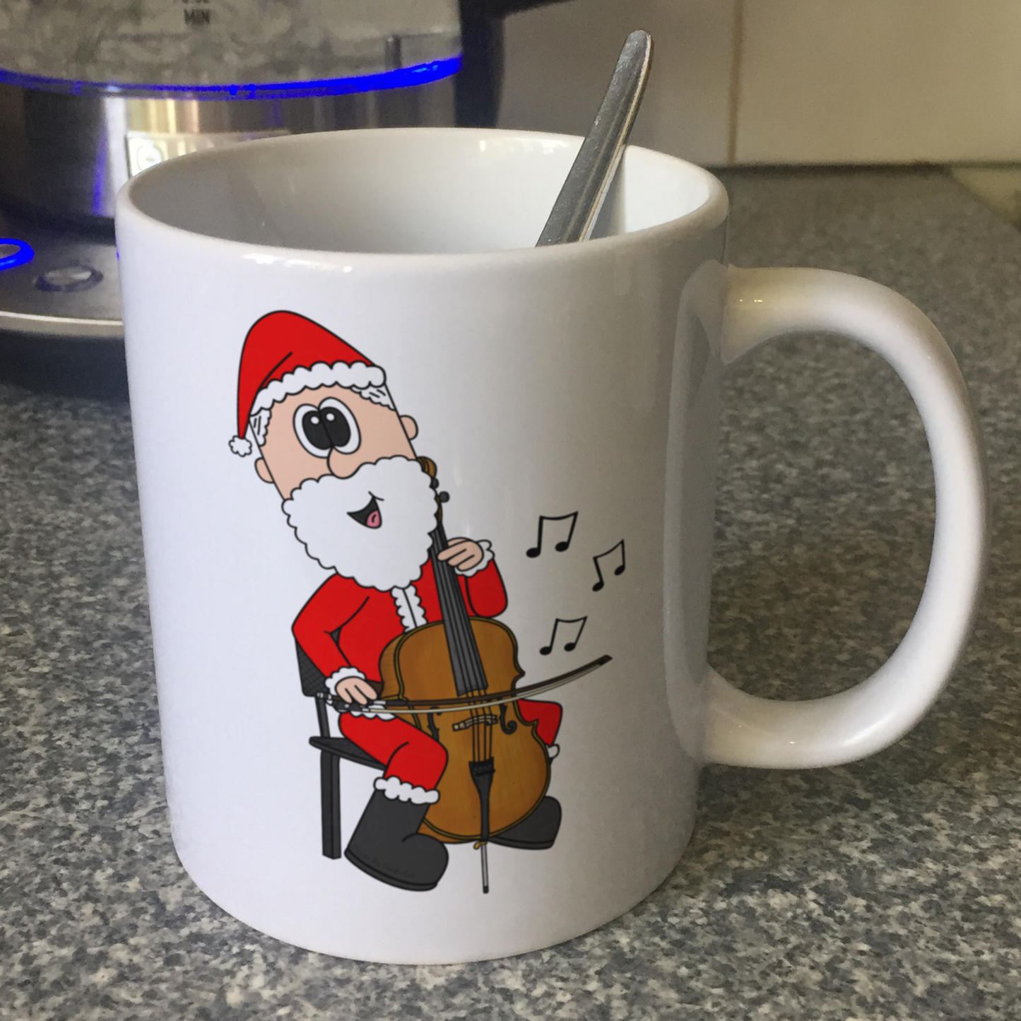 Cello Christmas Mug - Santa Playing Cello - Gift For Cellist - String Musician Gift