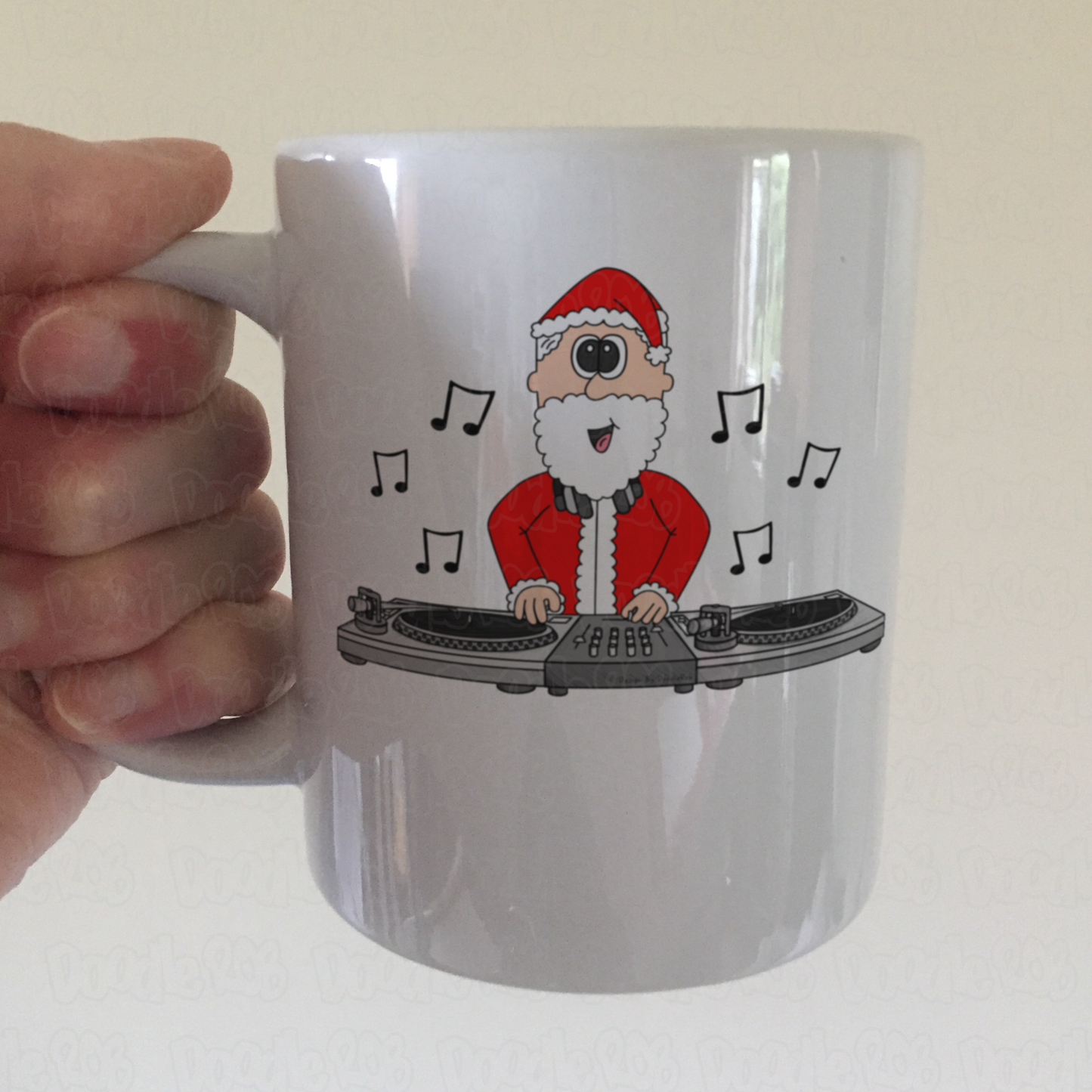 DJ Christmas Mug - Santa DJ'ing - Xmas Gift For DJ - Music Producer Gift