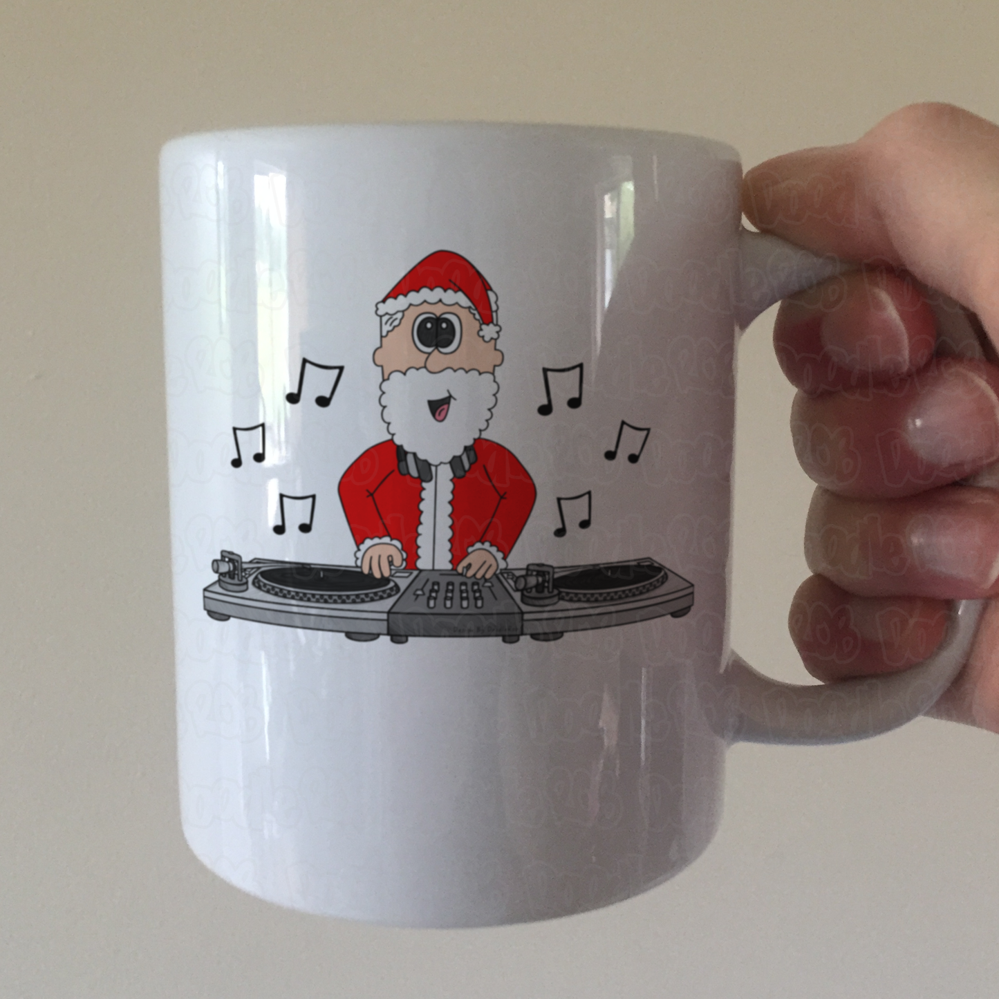 DJ Christmas Mug - Santa DJ'ing - Xmas Gift For DJ - Music Producer Gift