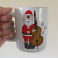 Double Bass Christmas Mug - Santa Playing Double Bass - Xmas Gift For Bassist - Jazz Musician Gift