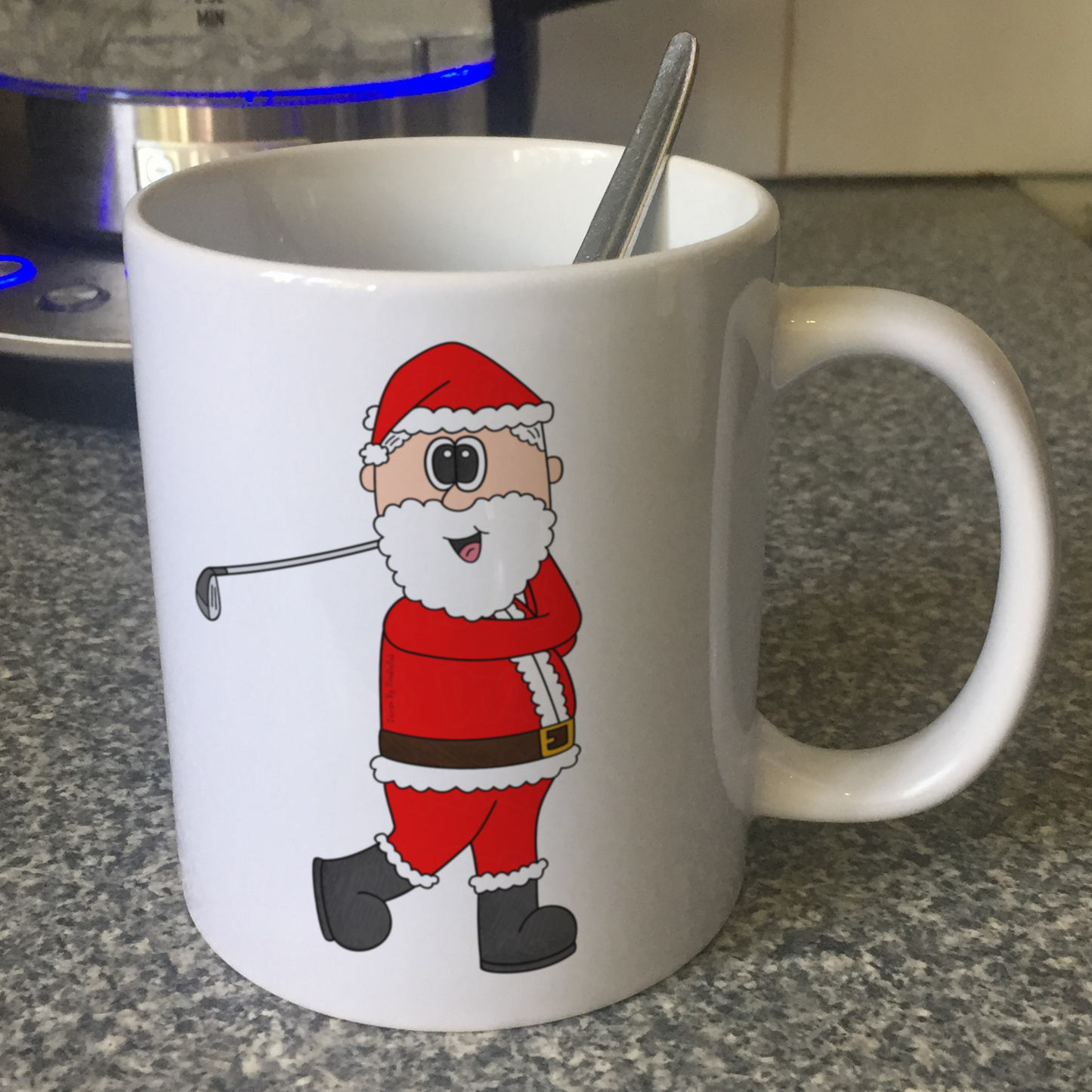 Golf Christmas Mug - Santa Playing Golf (Driver) - Golfer Xmas Gift
