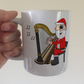 Harp Christmas Mug - Santa Playing Harp - Gift For Harpist - Harp Teacher Xmas Gift