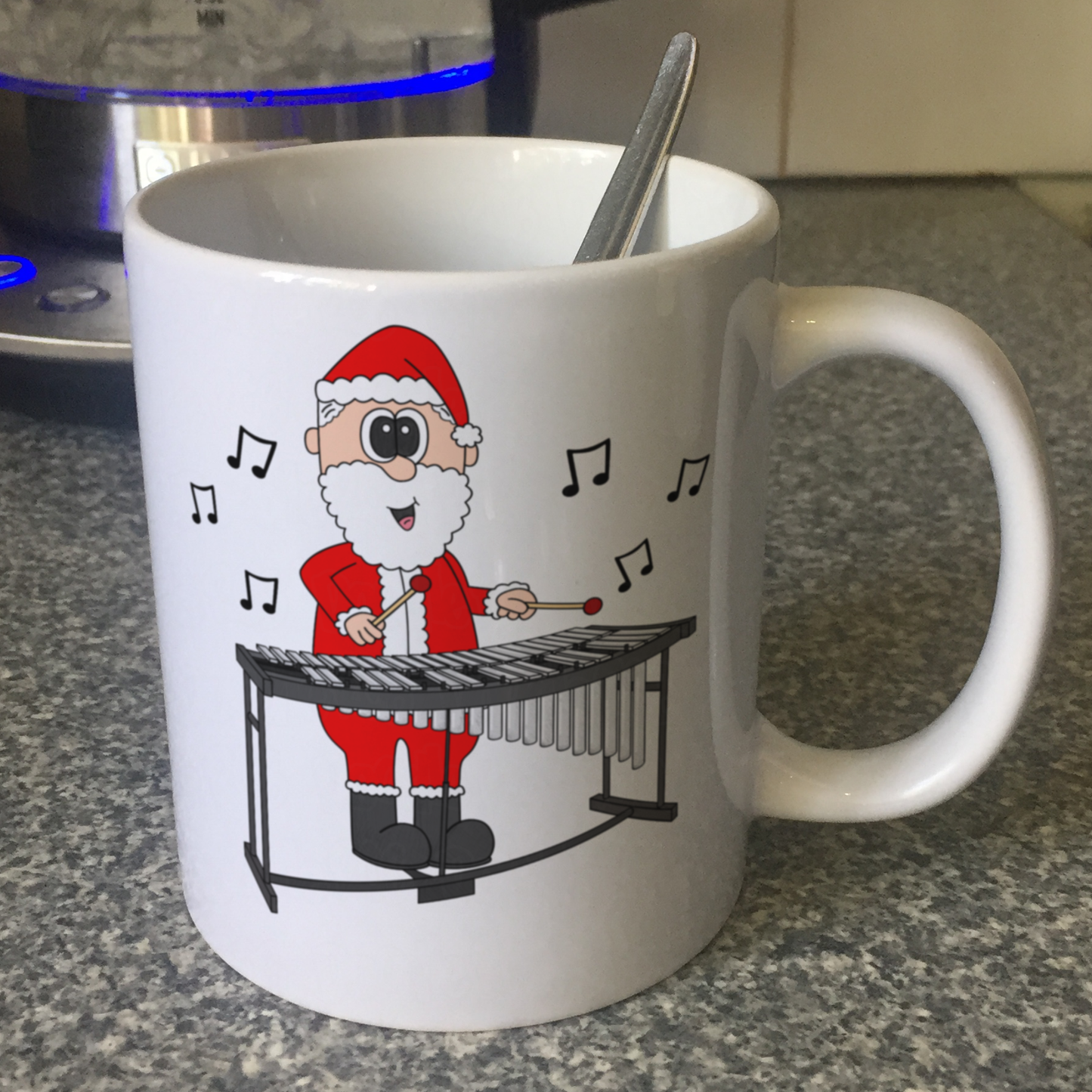 Vibraphone Christmas Mug - Santa Playing Vibraphone - Vibraphonist Gift - Percussionist Xmas Gift
