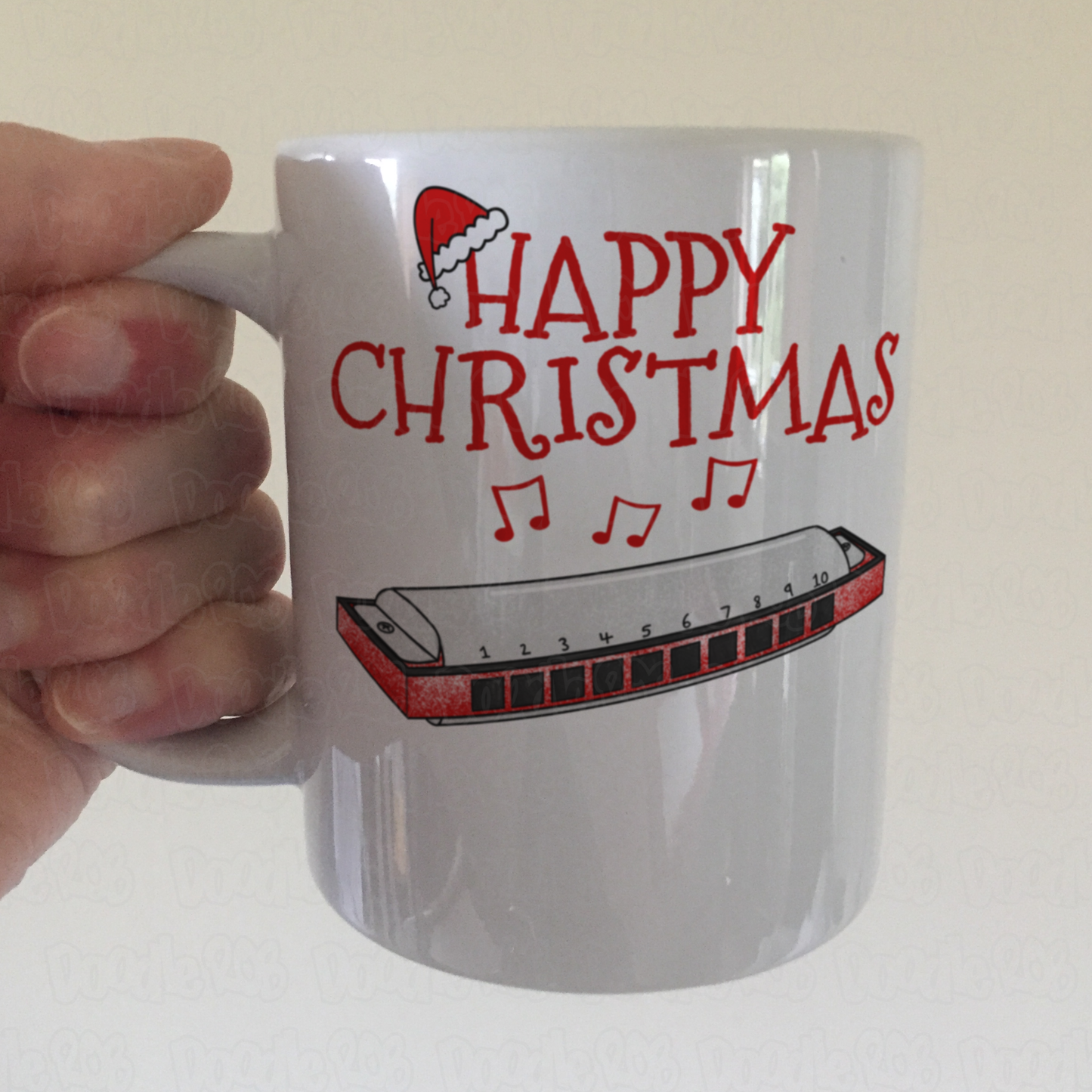 Harmonica Christmas Mug - Harp Player Xmas Gift - Blues Musician Mug