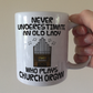 Funny Church Organist Mug - Never Underestimate An Old Lady Who Plays Church Organ - Musician Gift For Her