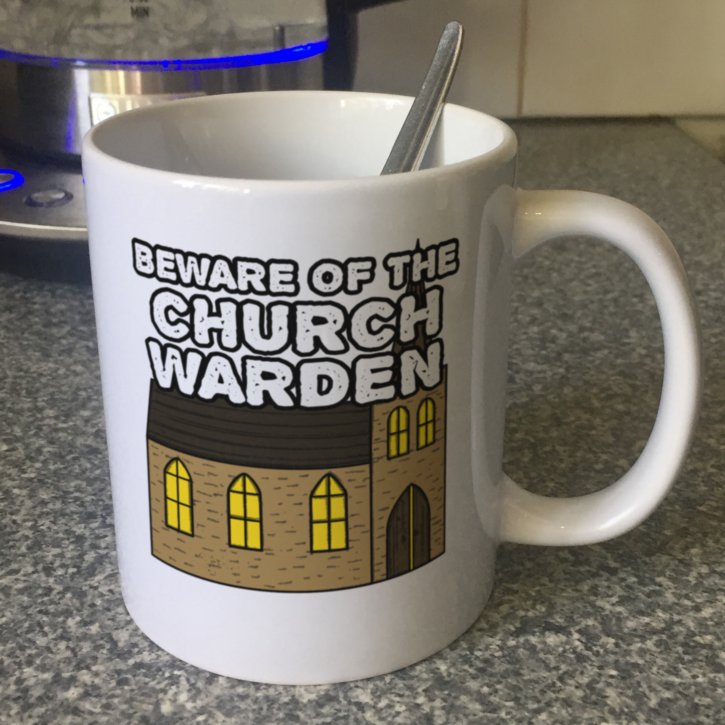 Church Warden Mug - Beware Of The Church Warden - Funny Christian Gift