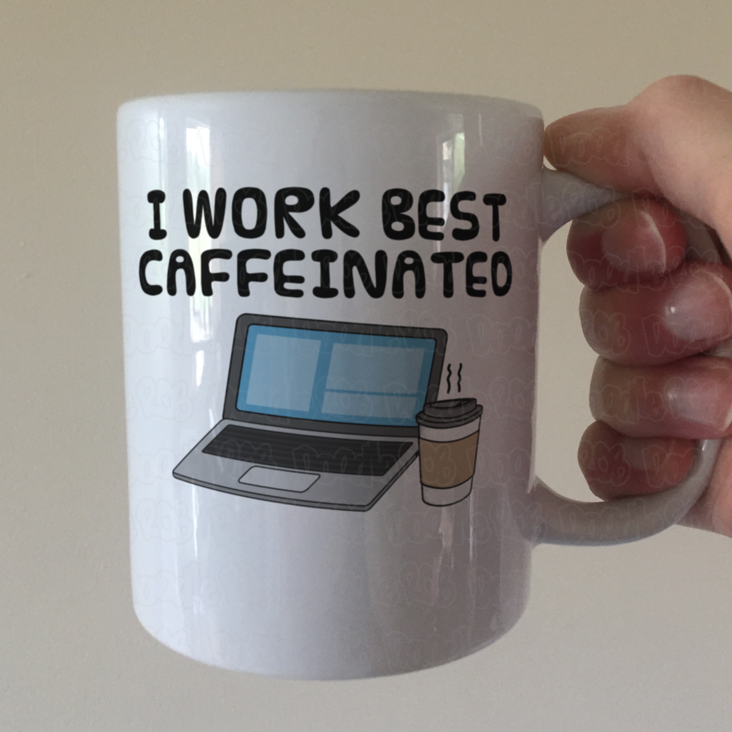 Computer Technician Coffee Mug -  I Work Best Caffeinated - Funny Office Coworker Gift