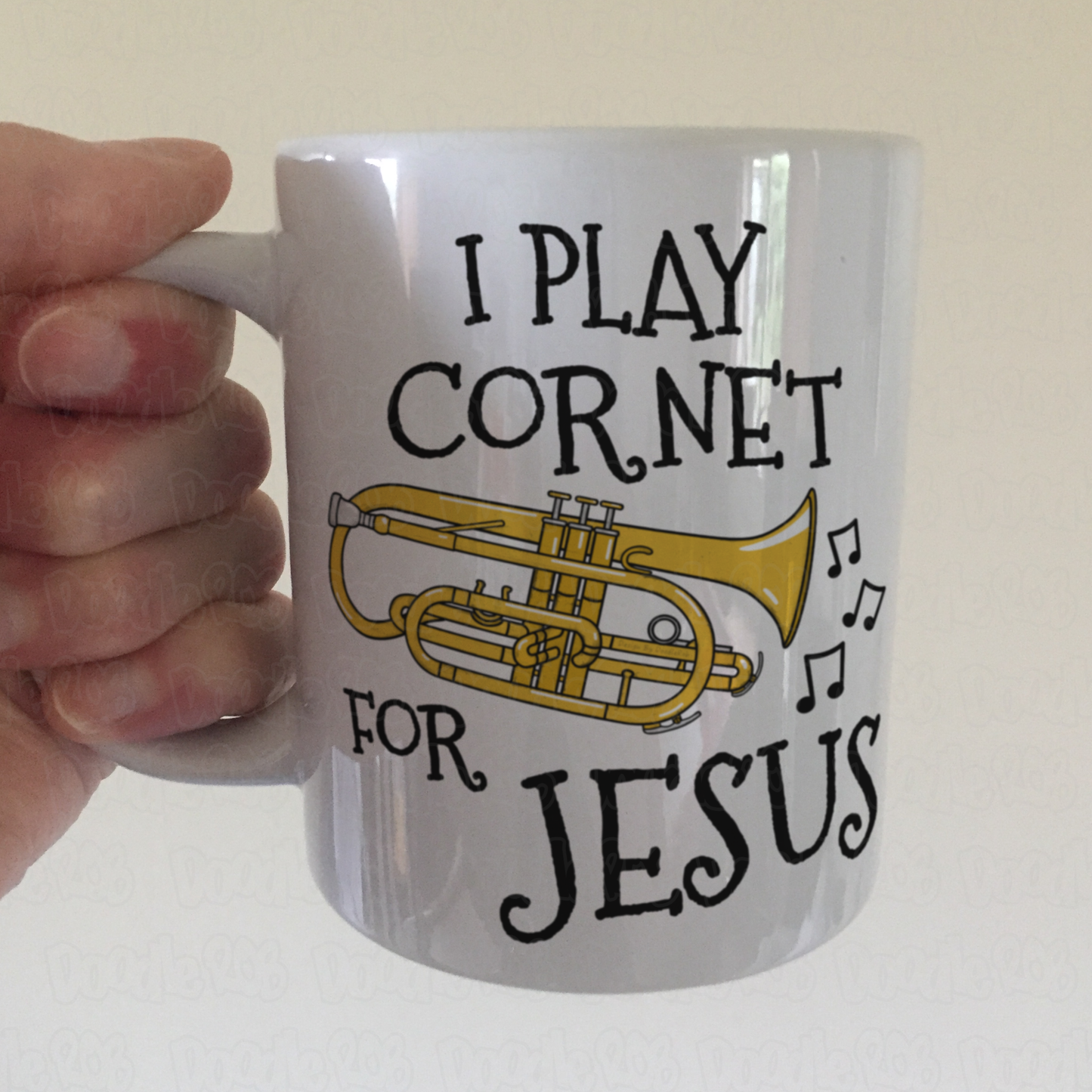 Christian Cornet Mug - I Play Cornet For Jesus - Church Cornetist