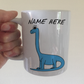 Dinosaur Personalised Mug - Diplodocus Custom Mug - Dinosaur Gift For Boy