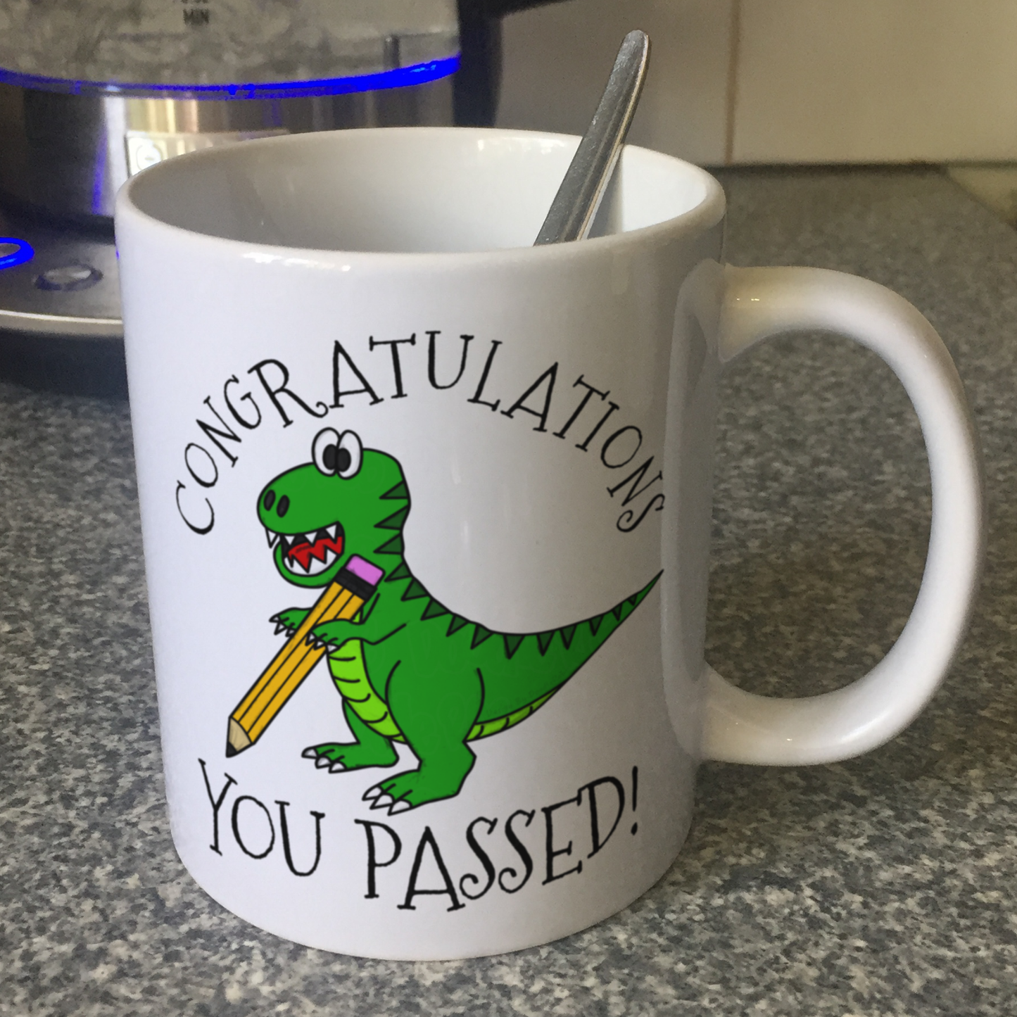 Dinosaur School Mug - Congratulations You Passed - GCSE Exam Gift - School Exam Gift