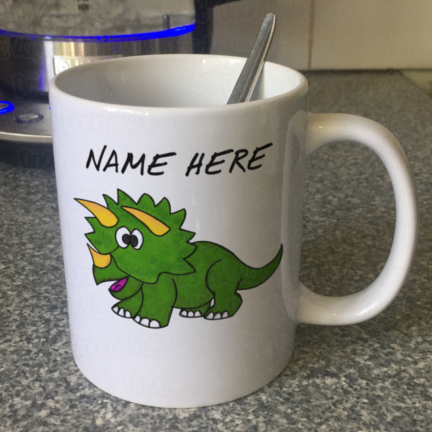 Dinosaur Personalised Mug - Triceratops Mug - Custom Dinosaur Gift For Boy