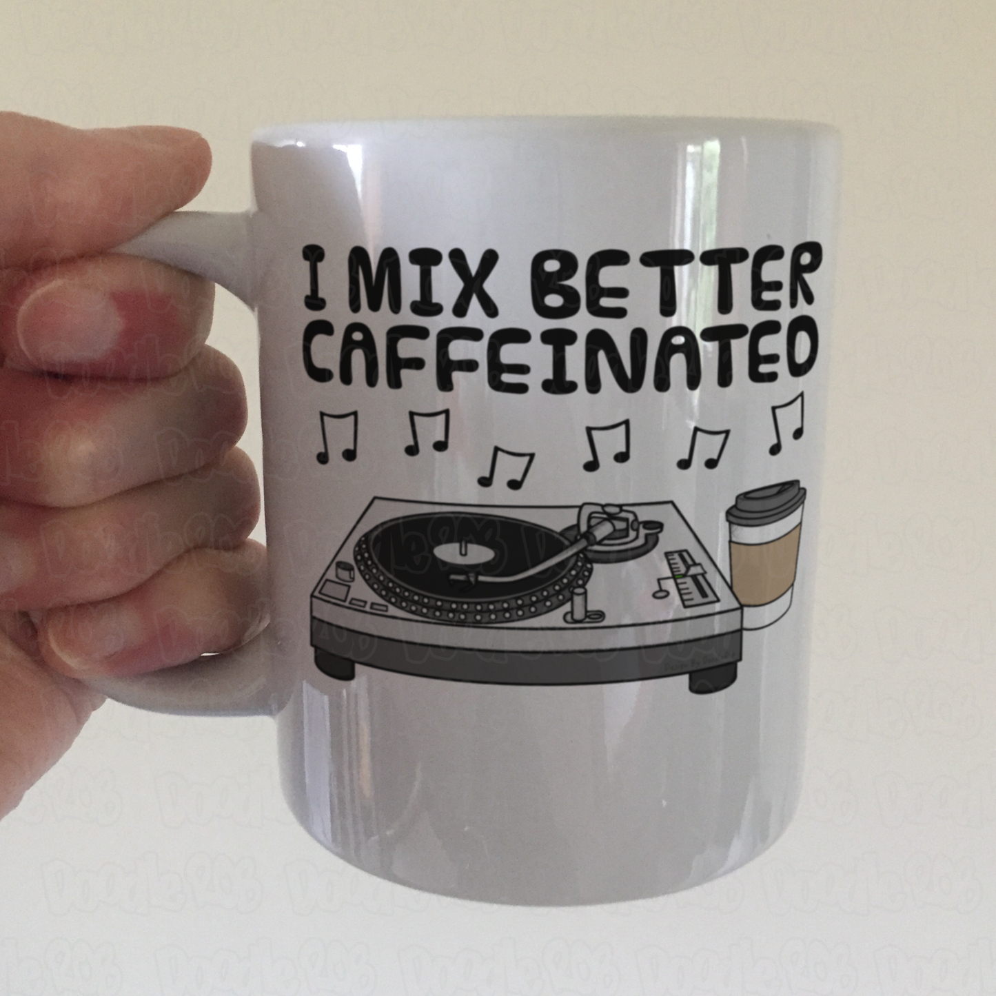 DJ Coffee Mug -  I Mix Better Caffeinated - Music Producer Musician Gift