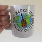 Double Bass Mug - Bass Makes The World Go Round - Gift For Bassist - Jazz Musician Gift