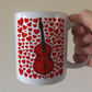 Double Bass With Hearts Mug - Gift For Bassist - Jazz Musician - Valentines Anniversary Gift