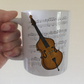 Double Bass Music Notation Mug (Colour) - Gift For Bassist - Jazz Musician Gift