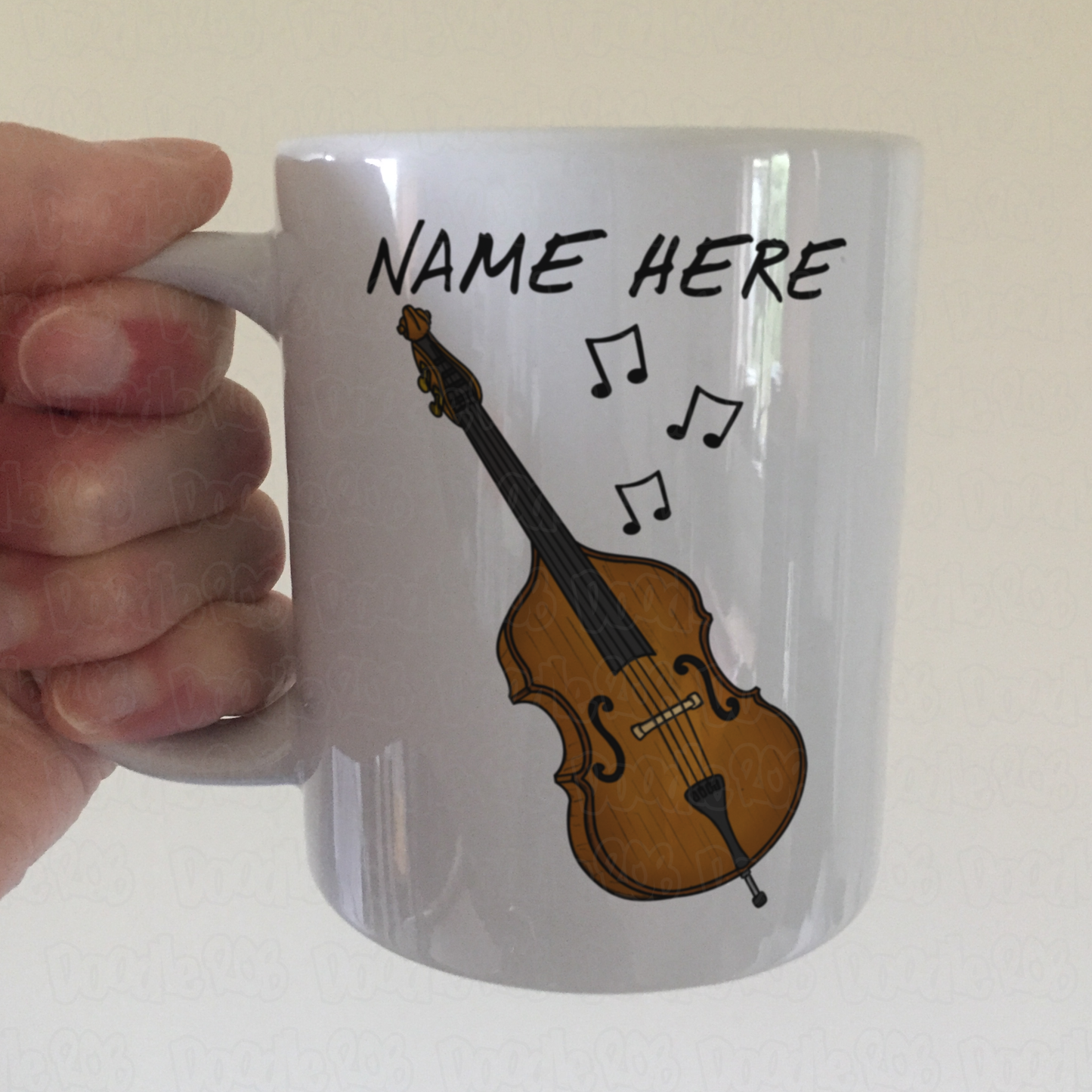 Double Bass Personalised Mug - Custom Gift For Bassist - Jazz Musician Gift