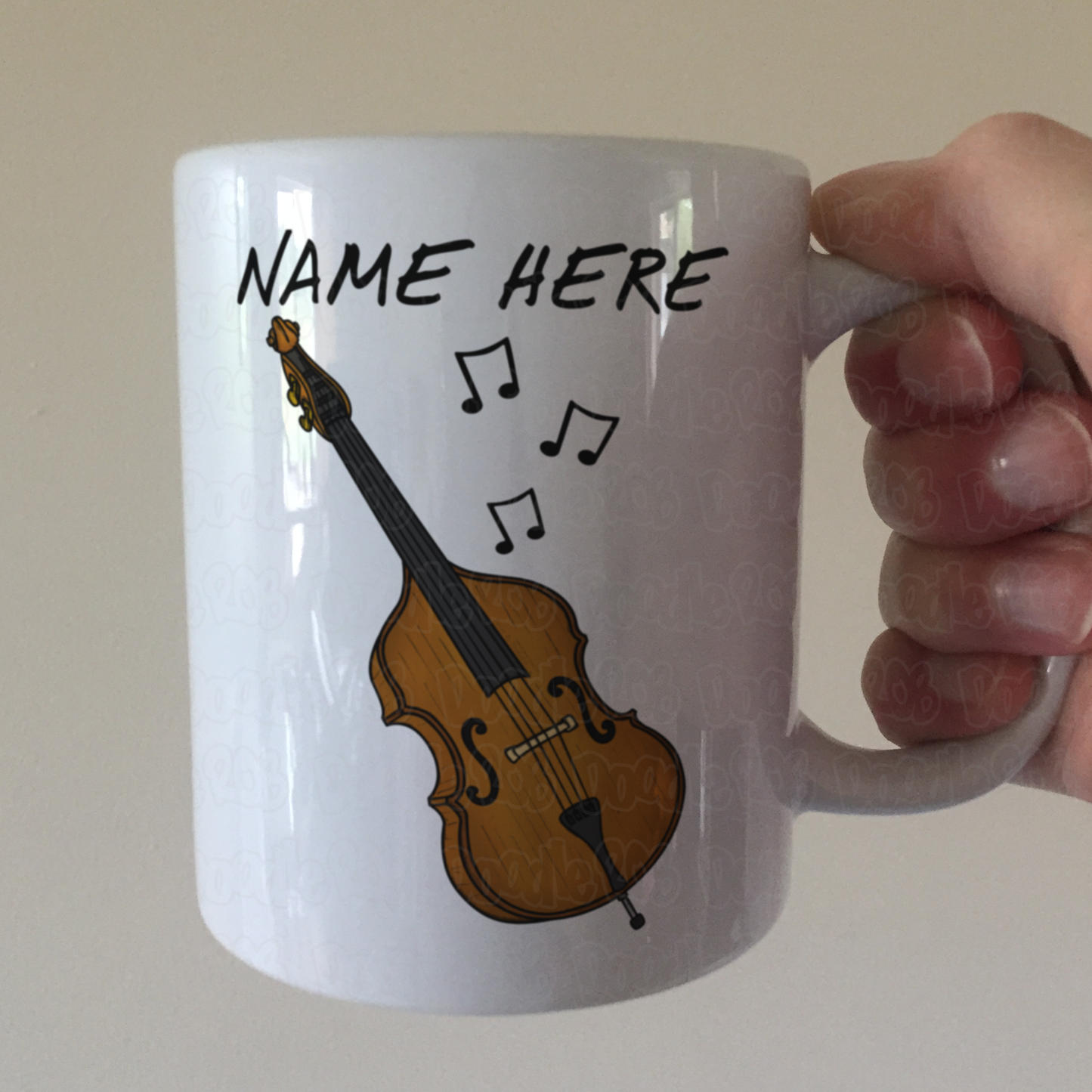 Double Bass Personalised Mug - Custom Gift For Bassist - Jazz Musician Gift