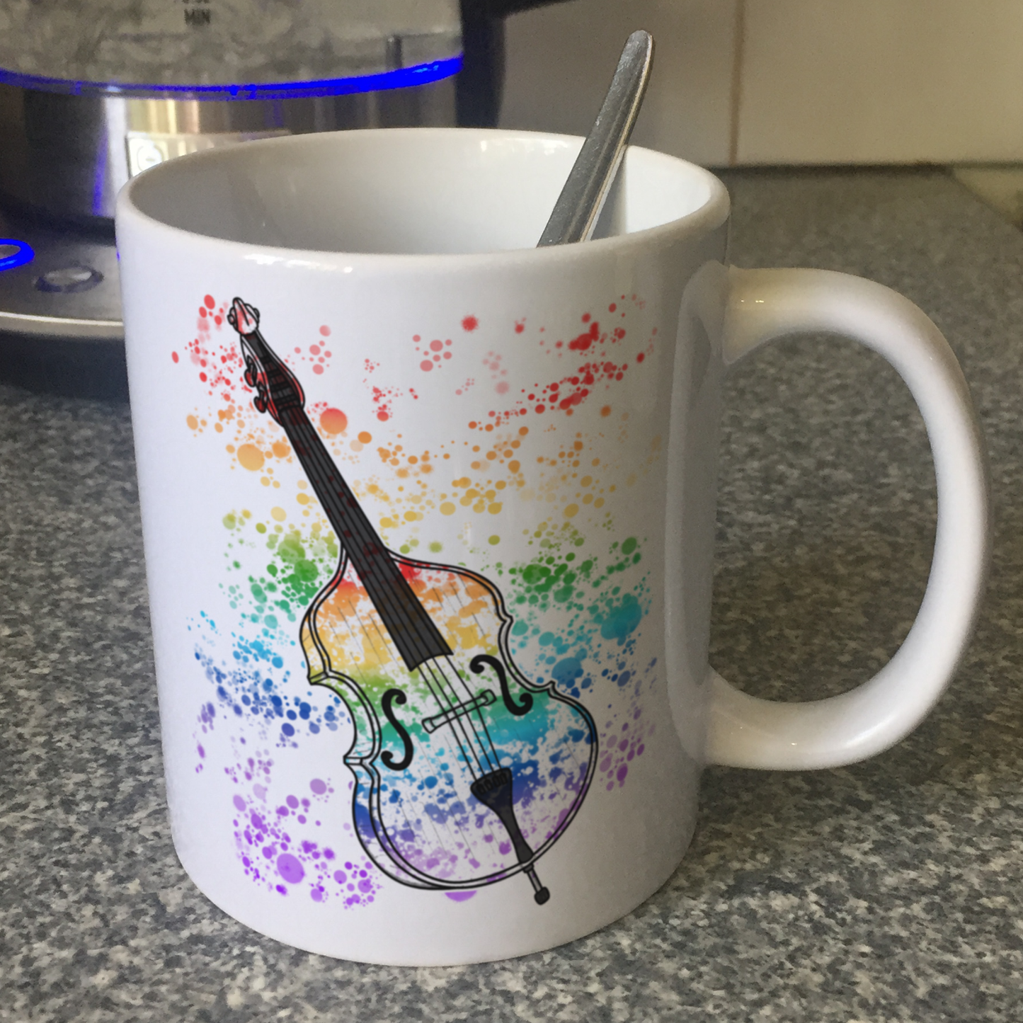 Double Bass Rainbow Mug - Gift For Bassist - Bass Teacher Mug - Jazz Musician Gift