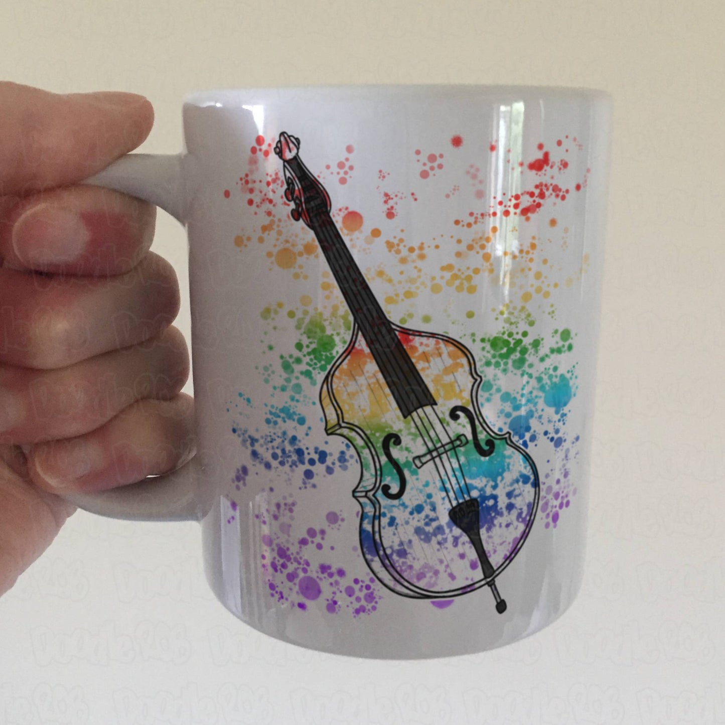 Double Bass Rainbow Mug - Gift For Bassist - Bass Teacher Mug - Jazz Musician Gift
