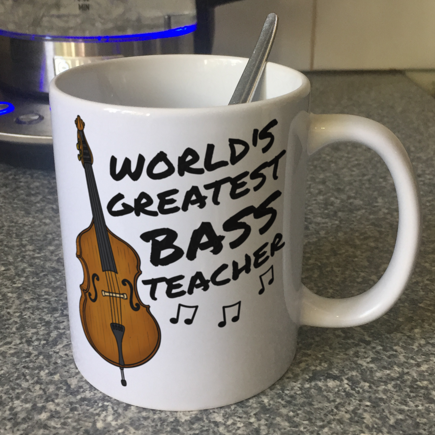 Double Bass Teacher Mug - World's Greatest Bass Teacher - Gift For Bassist