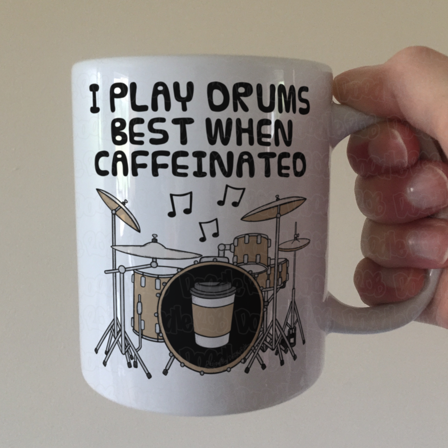 Drummer Coffee Mug - I Play Drums Best When Caffeinated - Percussionist Musician Gift
