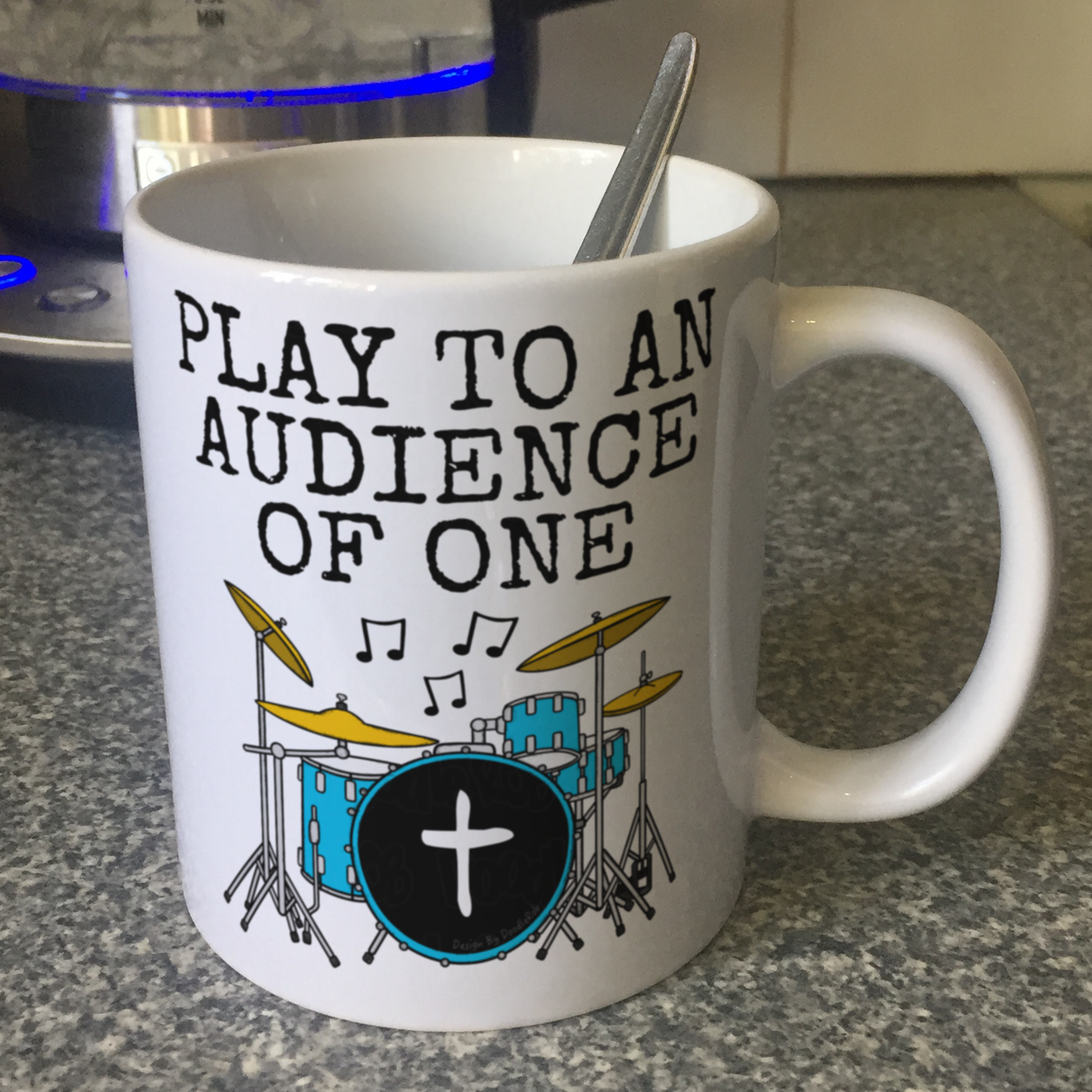 Church Drummer Mug - I Play To An Audience Of One - Christian Musician Gift