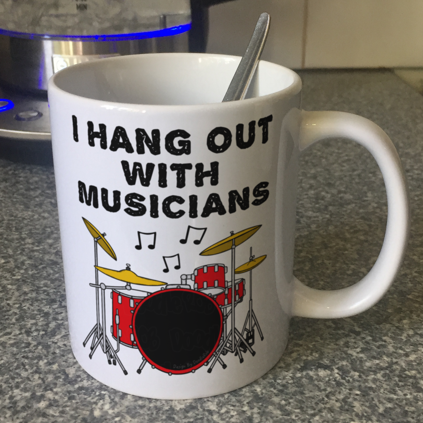 Funny Drummer Mug - I Hang Out With Musicians - Session Drum Gift - Musician Humour