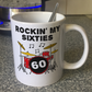 60th Birthday Drummer Mug - Rockin' My Sixties - Gift For 60 Year Old - Drum Teacher Mug