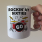 60th Birthday Drummer Mug - Rockin' My Sixties - Gift For 60 Year Old - Drum Teacher Mug
