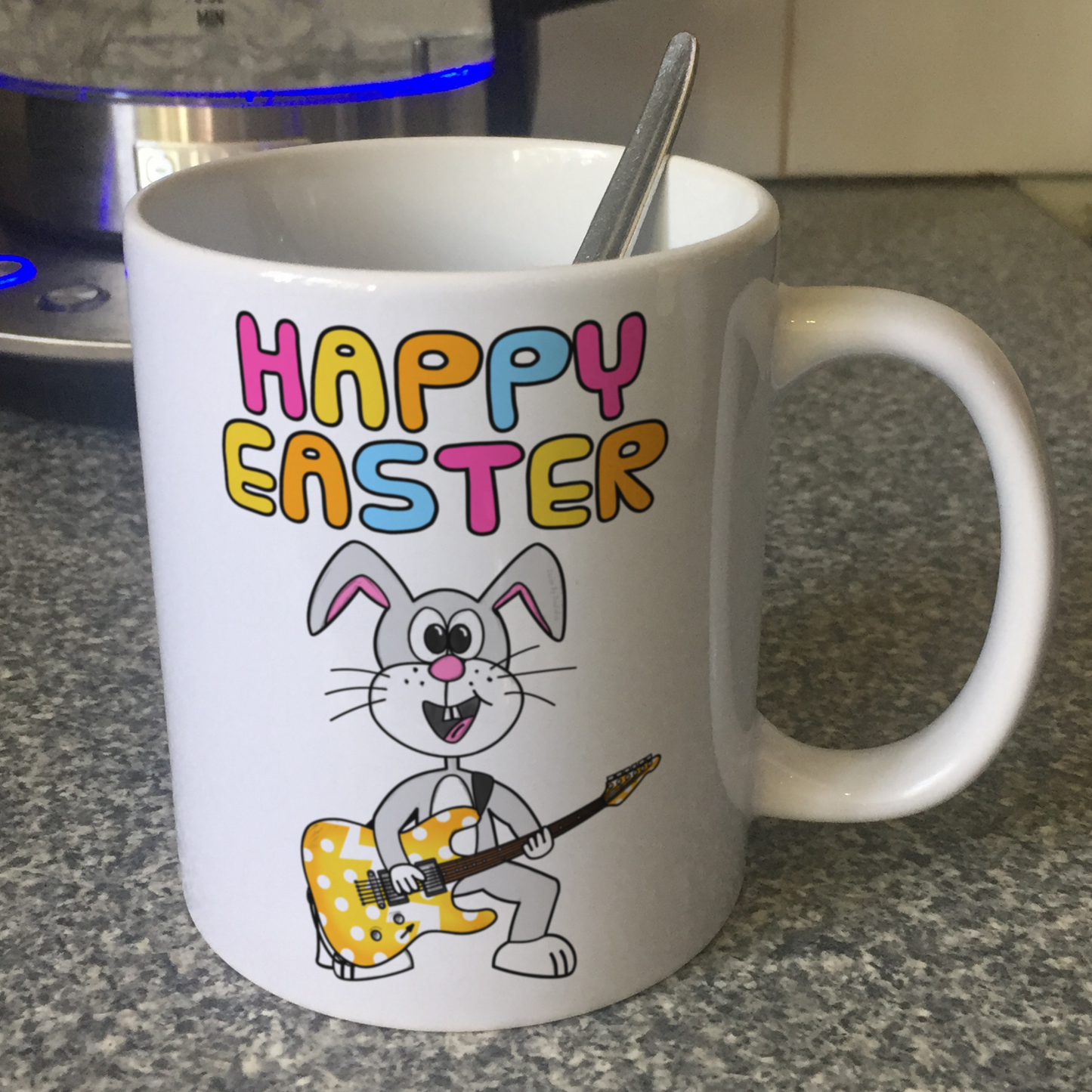 Easter Guitarist Mug - Easter Bunny Playing Guitar - Easter Gift For Kids