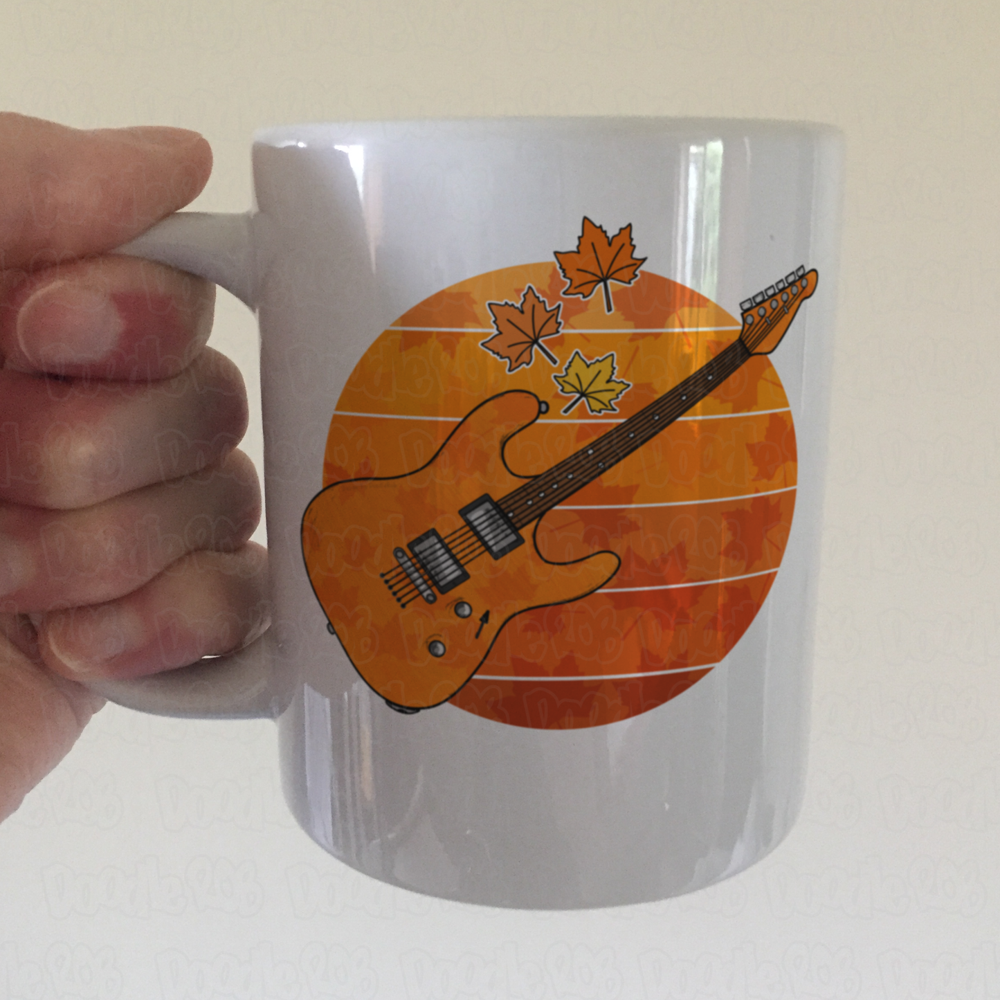 Autumn Electric Guitar Mug - Gift For Guitarist - Guitar Teacher Back To School Gift
