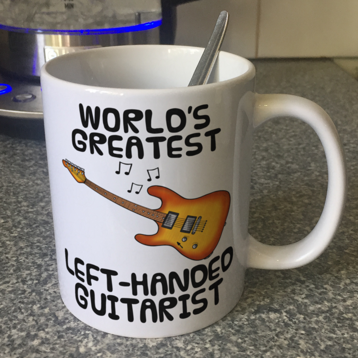 Left Handed Guitar Mug - World's Greatest Left-Handed Guitarist - Gift For Lefty Guitarist