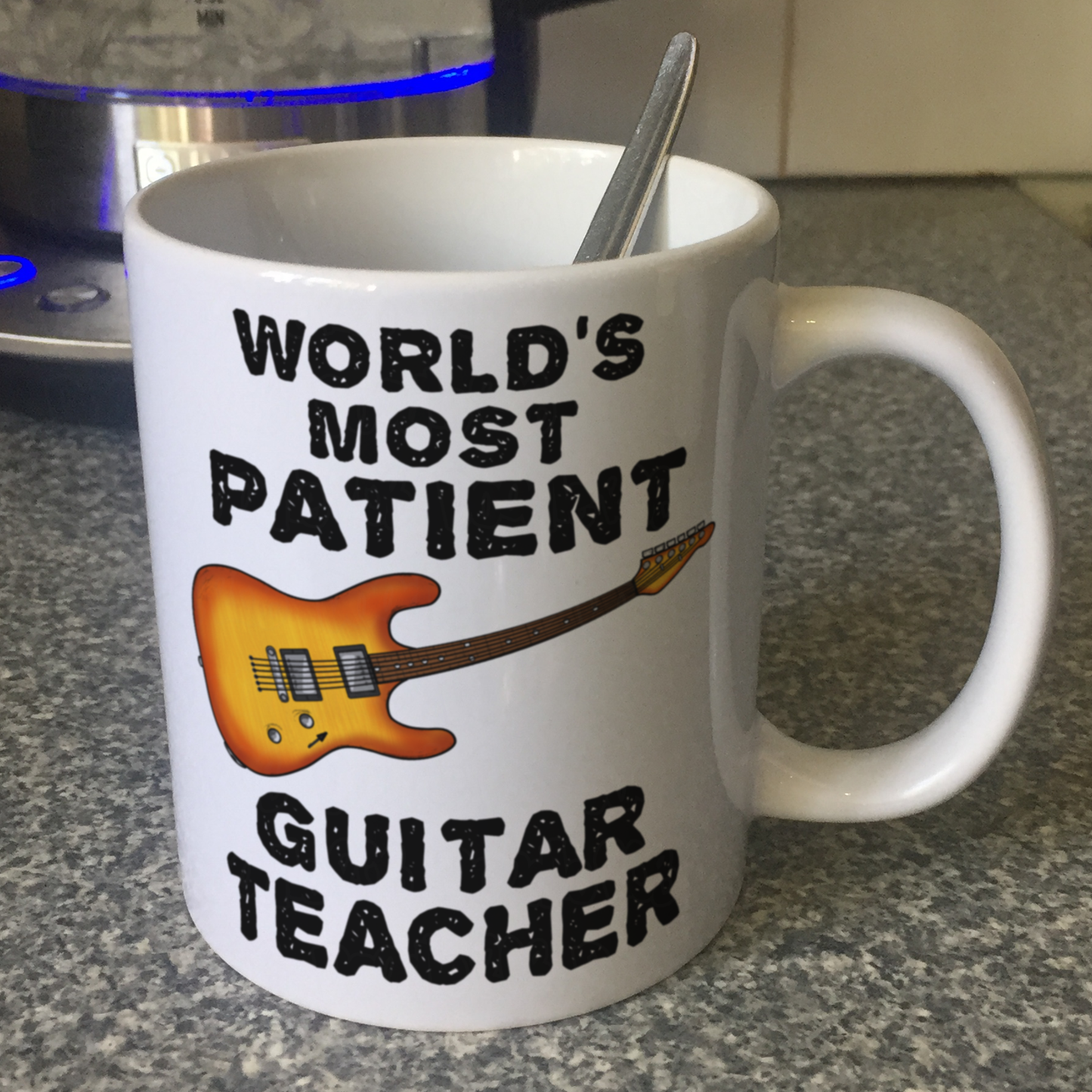 Funny Guitar Teacher Mug - World's Most Patient Guitar Teacher - Gift For Electric Guitarist
