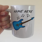Personalised Guitar Mug (Blue) - Gift For Electric Guitarist - Custom Electric Guitar Mug