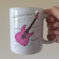 Electric Guitar Notation Mug (Pink) - Guitarist Gift - Guitar Teacher Mug - Gift For Musician