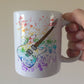 Electric Guitar Rainbow Mug - Guitarist Gift - Guitar Teacher Mug - Gift For Musician